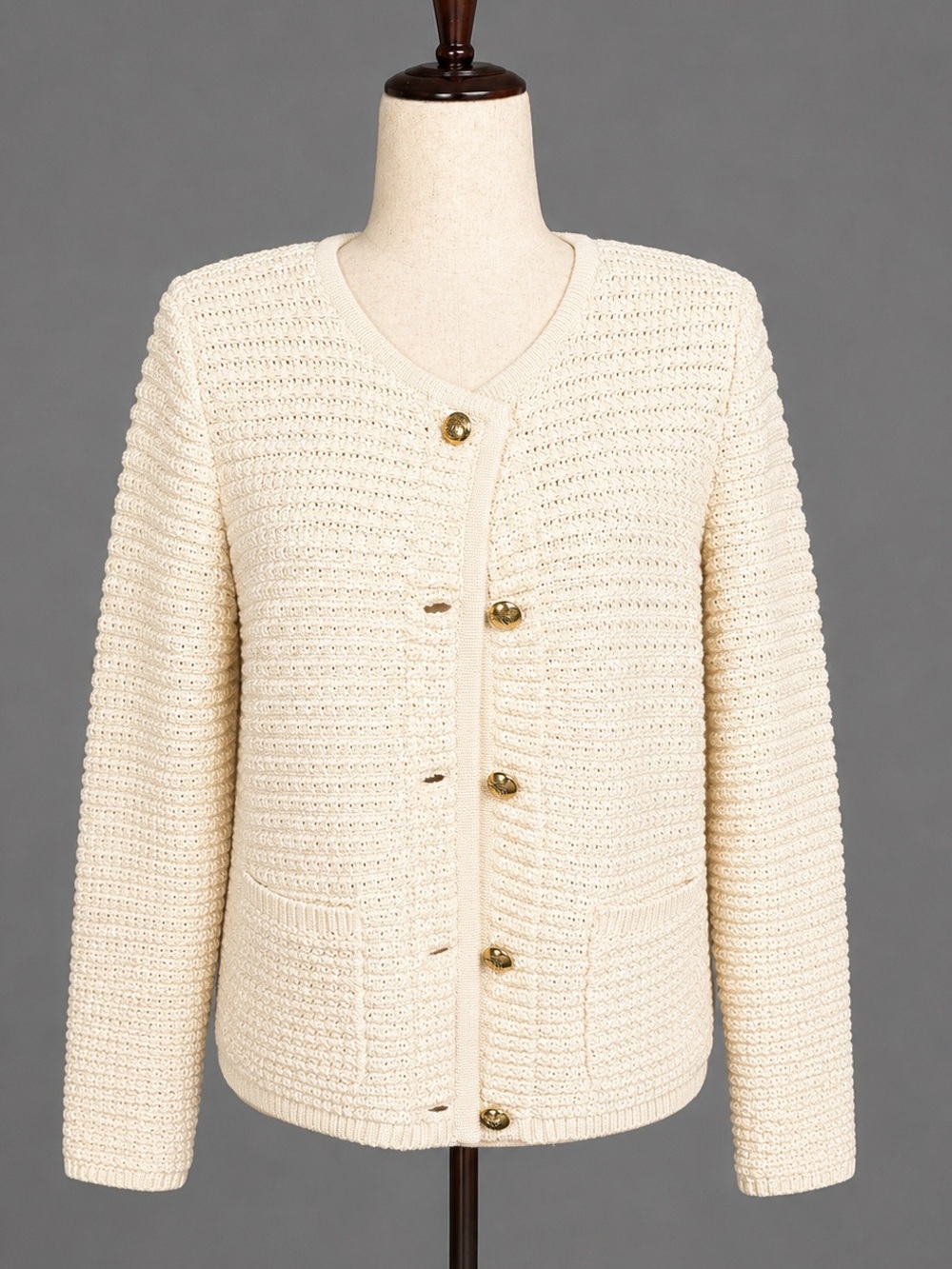 NWT Talbots white/ cream Knit Button-Front Women's cardigan Sweater. LP